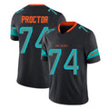 M.Dolphins #74 Kadyn Proctor Player Black Limited Pitch Rivalries Collection Home Game Ldoa Stitched Jerseys