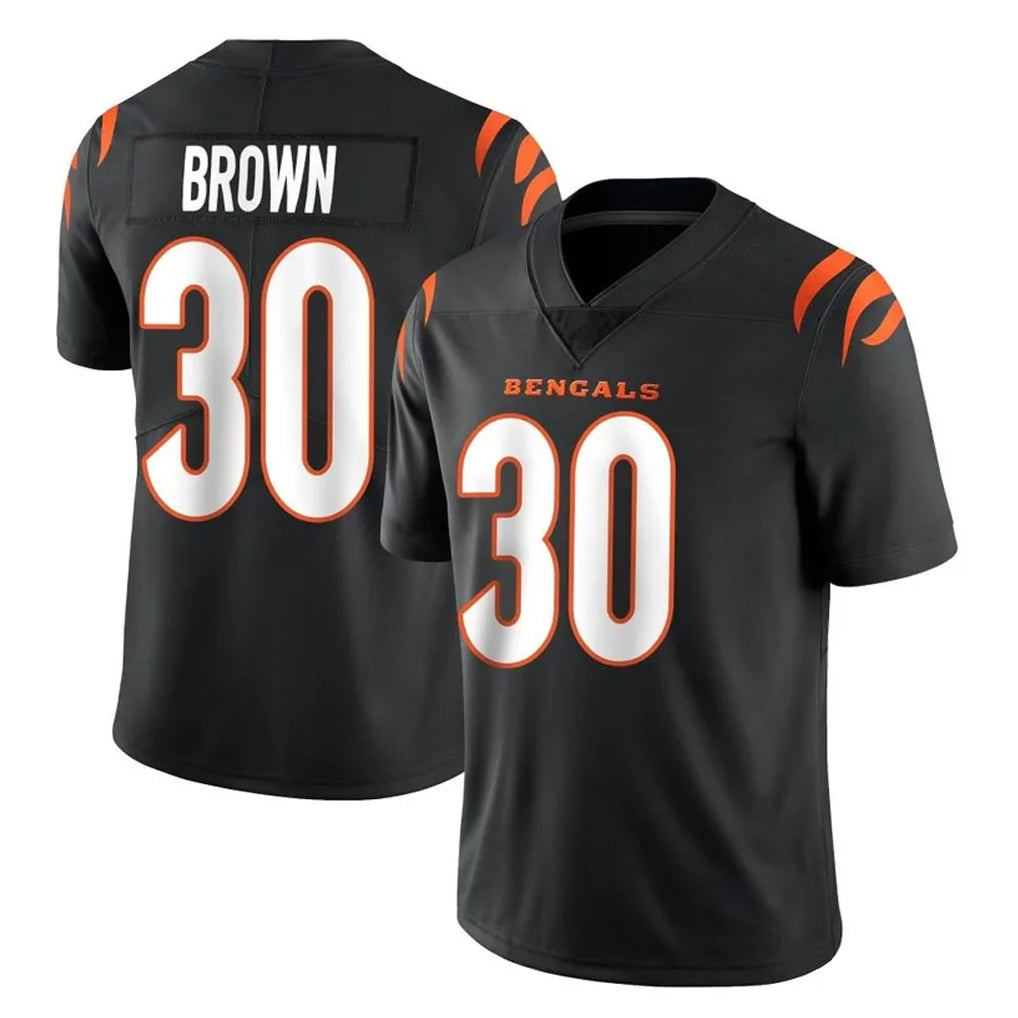 C.Bengals #30 Chase Brown Player Black Vapor Untouchable Limited Home Game Ldoa Stitched Jerseys
