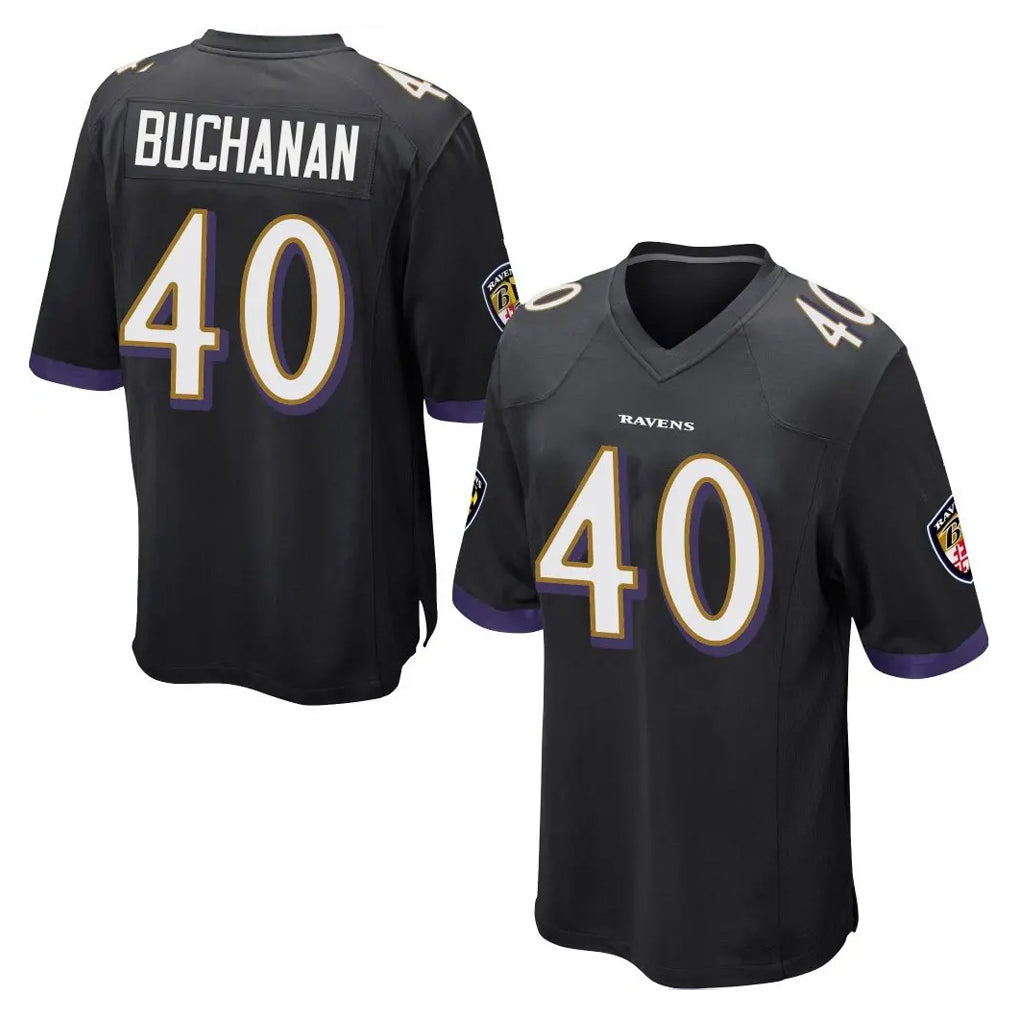 B.Ravens #40 Teddye Buchanan Player Black Home Game Ldoa Stitched Jerseys
