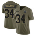 D.Cowboys #34 Jalen Thompson Player Olive 2025 Salute to Service Limited Home Game Ldoa Stitched Jerseys