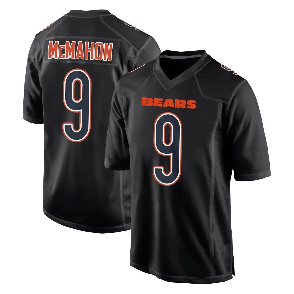 C.Bears #9 Jim McMahon Player Carbon Black Fashion Game Ldoa Stitched Jerseys
