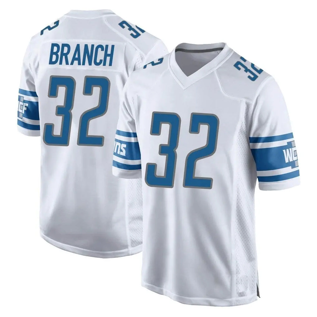 D.Lions #32 Brian Branch Player White Home Game Ldoa Stitched Jerseys