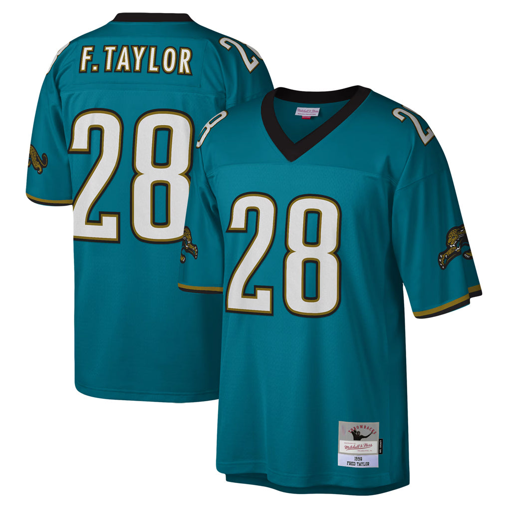 J.Jaguars #28 Fred Taylor?Player Teal Mitchell & Ness Legacy Home Game Ldoa Stitched Jerseys