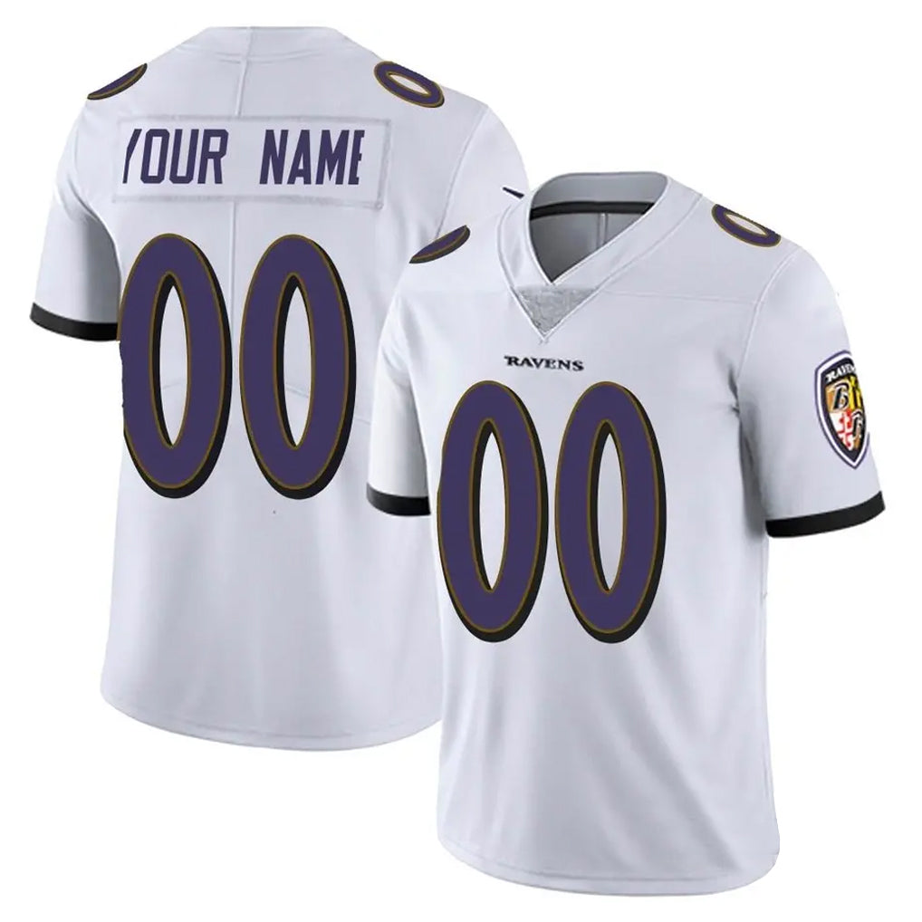 Custom B.Ravens White Vapor Untouchable Game Any Name & Numbers Ldoa Stitched Jerseys