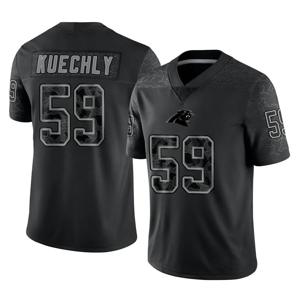 C.Panthers #59 Luke Kuechly Player Black Limited Reflective Game Ldoa Stitched Jerseys