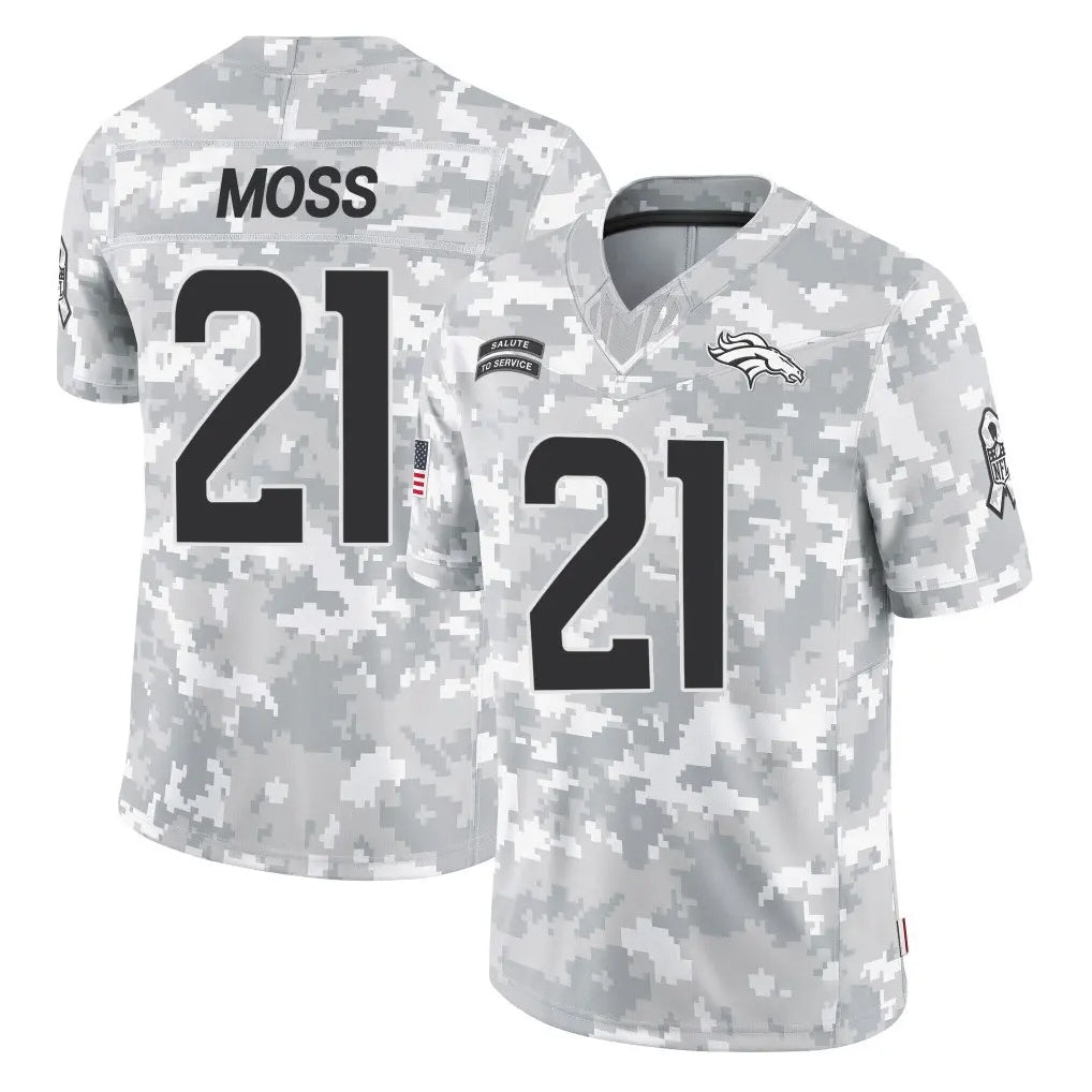 D.Broncos #21 Riley Moss Player Arctic Camo Salute To Service Limited Ldoa Stitched Jerseys