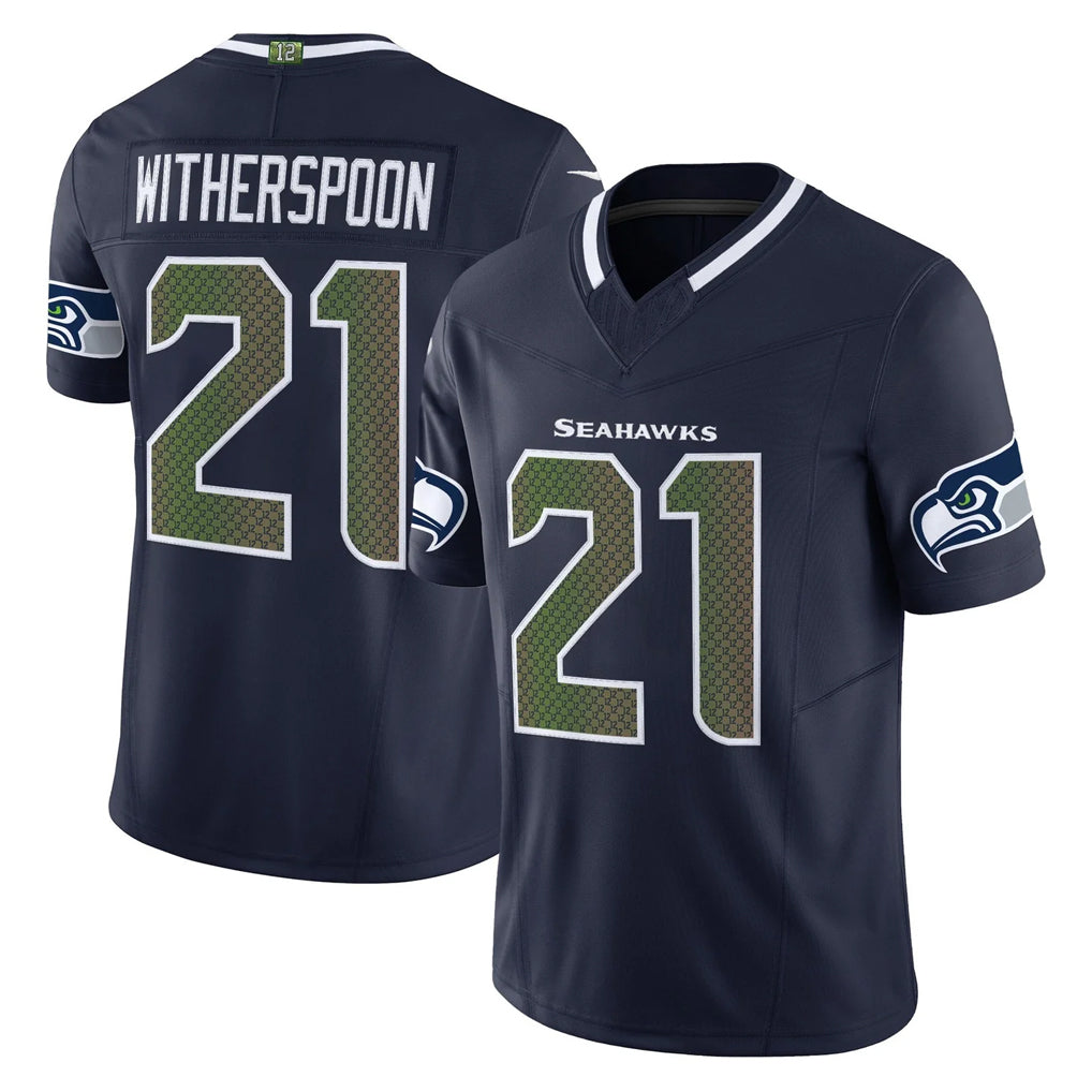 S.Seahawks #21 Devon Witherspoon Player Navy Rivalries Vapor Limited Home Game Ldoa Stitched Jerseys
