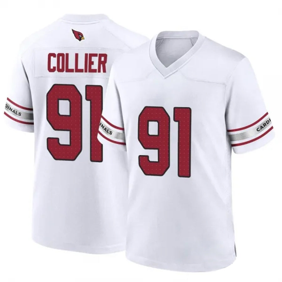 A.Cardinals #91 L.J. Collier Player White Game Home Ldoa Stitched Jerseys