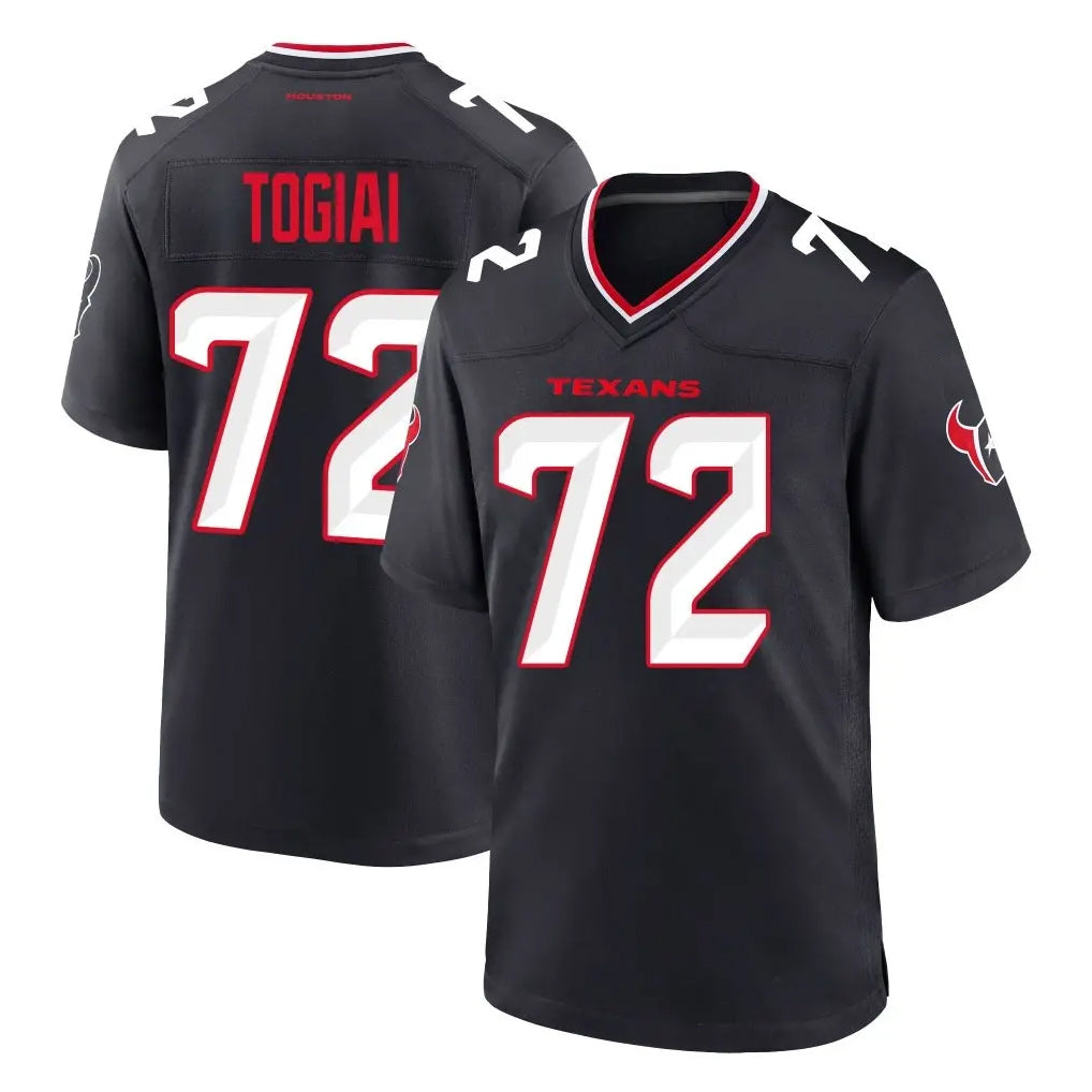 H.Texans #72 Tommy Togiai Player Navy Team Home Game Ldoa Stitched Jerseys