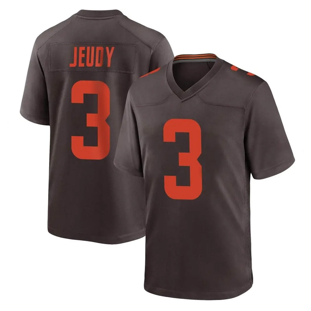 C.Browns #3 Jerry Jeudy Player Brown Alternate Home Game Ldoa Stitched Jerseys