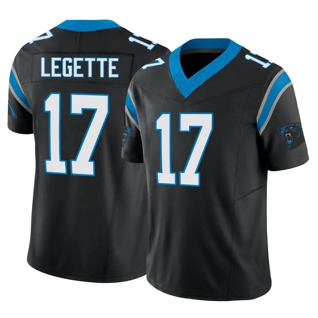C.Panthers #17 Xavier Legette Player Black Vapor F.U.S.E. Limited Home Game Ddoa Ldoa Stitched Jerseys