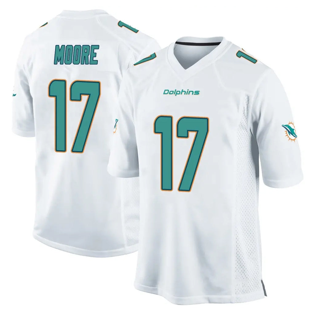 M.Dolphins #17 Trey Moore Player White Home Game Ldoa Stitched Jerseys
