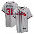 A.Braves #31 Greg Maddux Player Gray Home Game Ldoa Stitched Jerseys