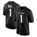 H.Texans #1 Tank Dell Player Carbon Black Fashion Home Game Ldoa Stitched Jerseys