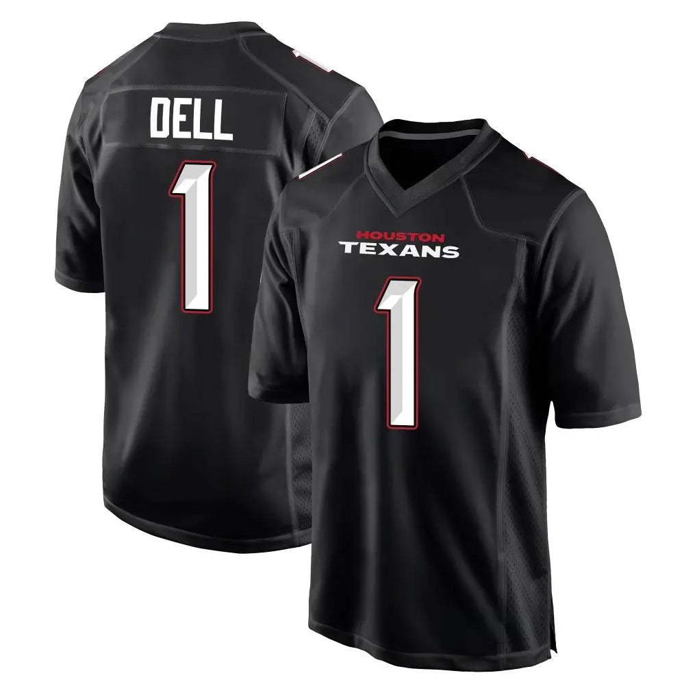 H.Texans #1 Tank Dell Player Carbon Black Fashion Home Game Ldoa Stitched Jerseys
