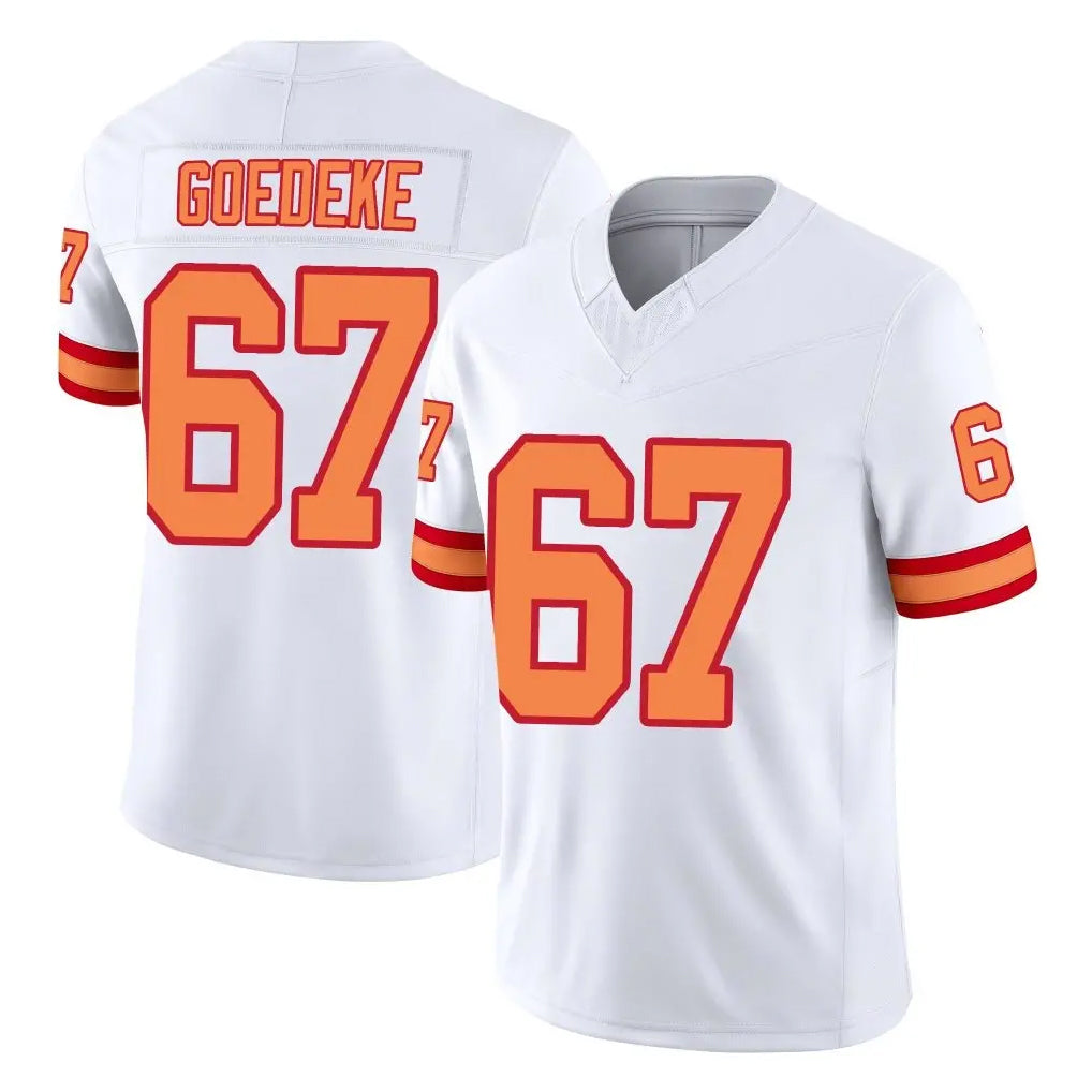 TB.Buccaneers #67 Luke Goedeke Player White Limited '76 Vapor F.U.S.E. Home Game Ldoa Stitched Jerseys
