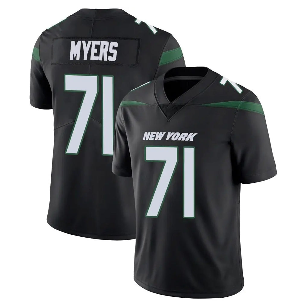 NY.Jets #71 Josh Myers Player Stealth Black Limited Vapor Home Game Ldoa Stitched Jerseys