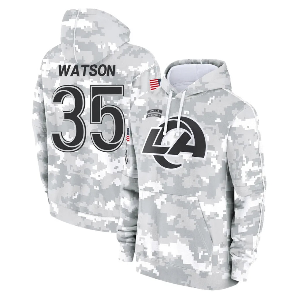LA.Rams #35 Jaylen Watson Player Arctic Camo Salute to Service Hoodies Limited Game Ldoa Stitched Jerseys