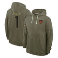 W.Commanders #1 Rachaad White Player Olive Salute to Service Pullover Hoodies Limited Home Ldoa Stitched Jerseys