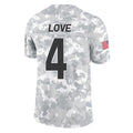 A.Cardinals #4 Jeremiyah Love Player Camo Salute to Service Limited Home Ldoa Stitched Jerseys
