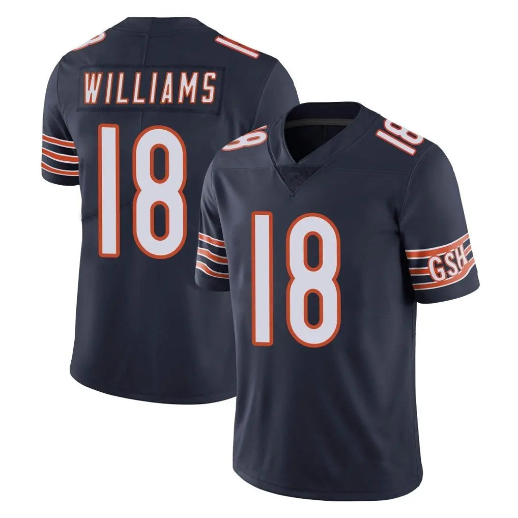 C.Bears #18 Caleb Williams Player Navy Vapor Untouchable Limited Home Game Ldoa Stitched Jerseys