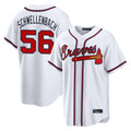 A.Braves #56 Spencer Schwellenbach Player White Home Game Ldoa Stitched Jerseys