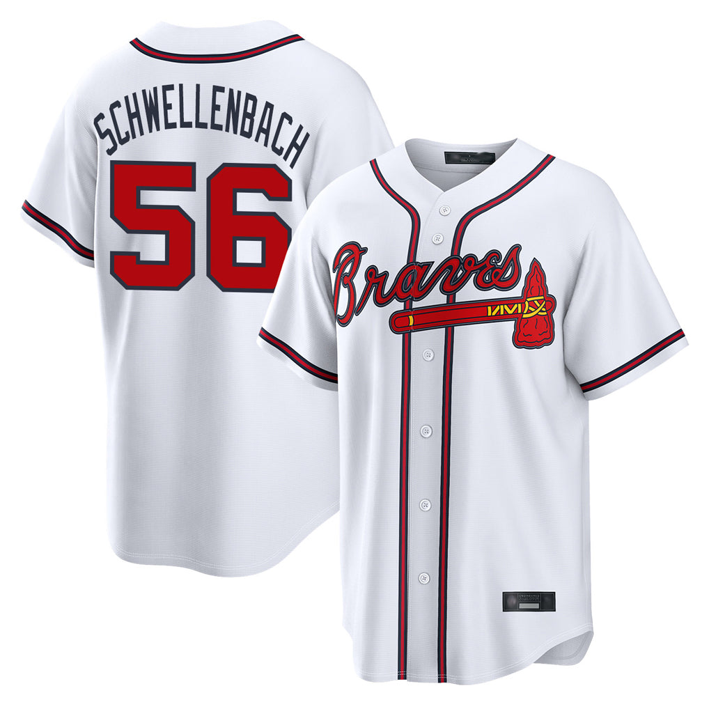 A.Braves #56 Spencer Schwellenbach Player White Home Game Ldoa Stitched Jerseys
