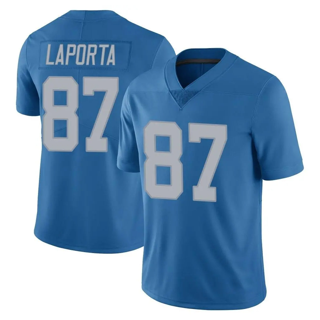 D.Lions #87 Sam LaPorta Player Blue Limited Throwback Vapor Untouchable Ldoa Stitched Jerseys