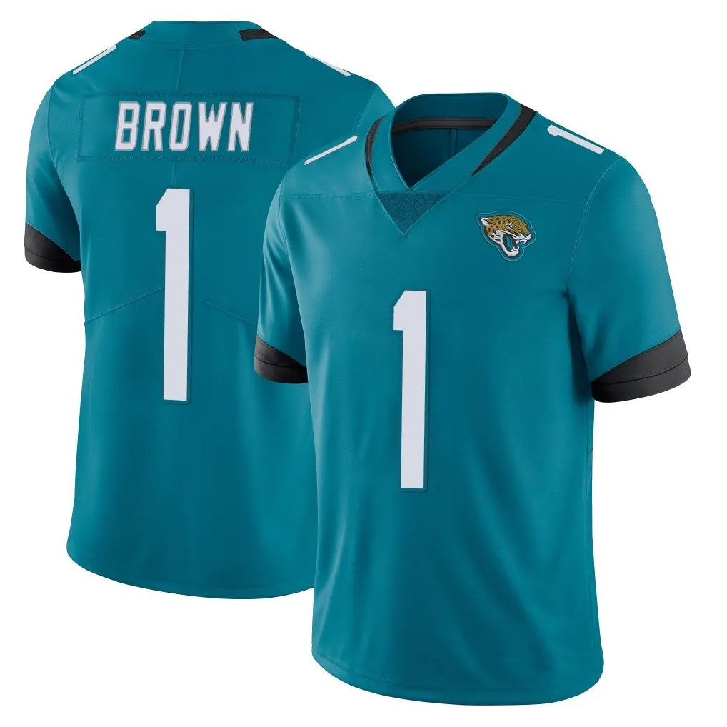 J.Jaguars #1 Montaric Brown Player Teal Vapor Untouchable Limited Home Game Ldoa Stitched Jerseys
