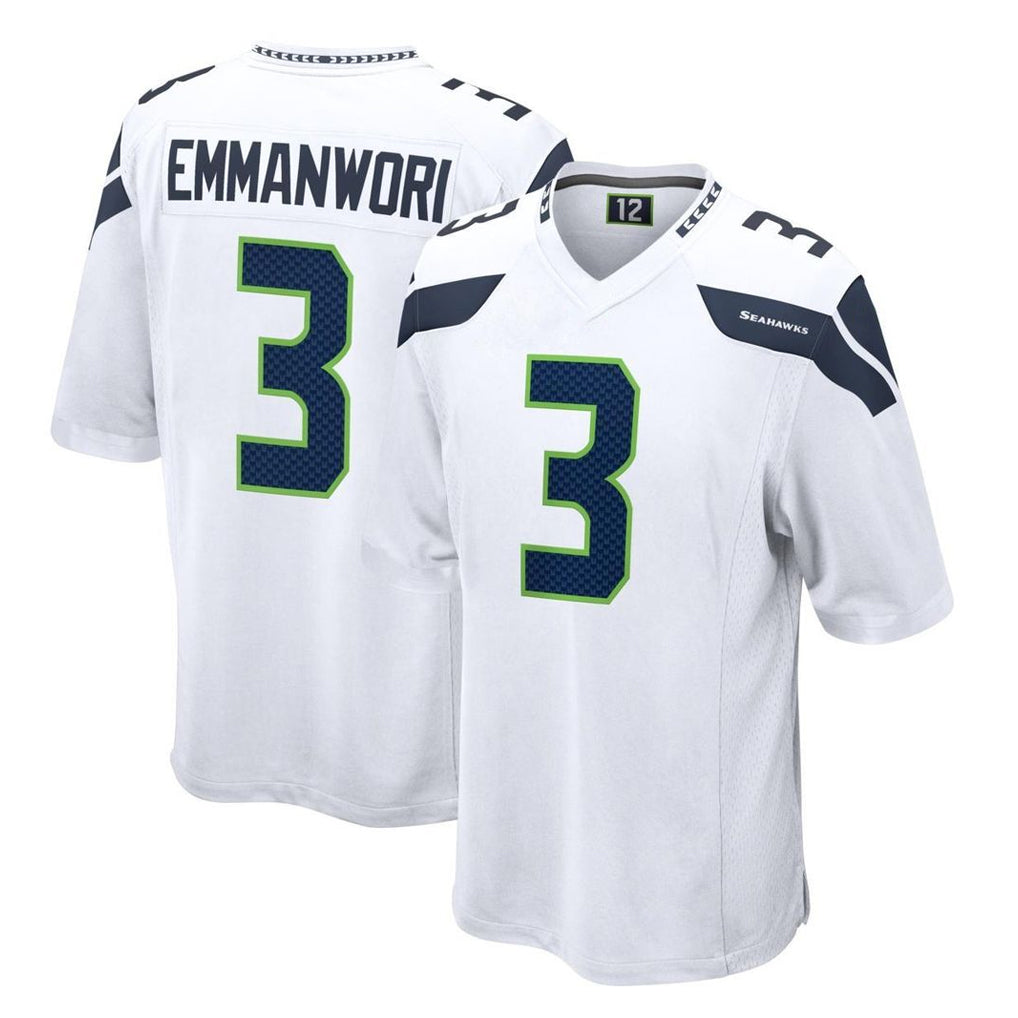 S.Seahawks #3 Nick Emmanwori Player White Home Game Ldoa Stitched Jerseys