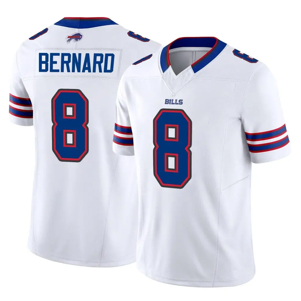 B.Bills #8 Terrel Bernard Player White Vapor F.U.S.E. Jersey Limited Home Game Ldoa Stitched Jerseys