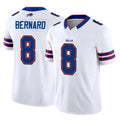 B.Bills #8 Terrel Bernard Player White Vapor F.U.S.E. Jersey Limited Home Game Xdoa Stitched Jerseys