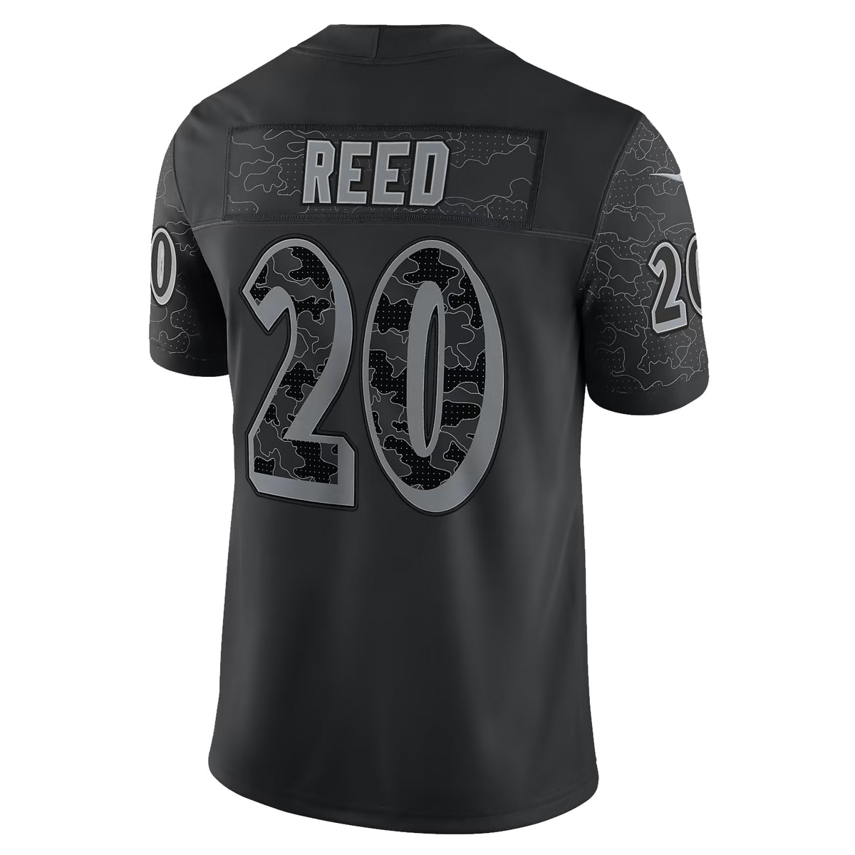 B.Ravens #20 Ed Reed Player Black RFLCTV Limited Ldoa Stitched Jerseys
