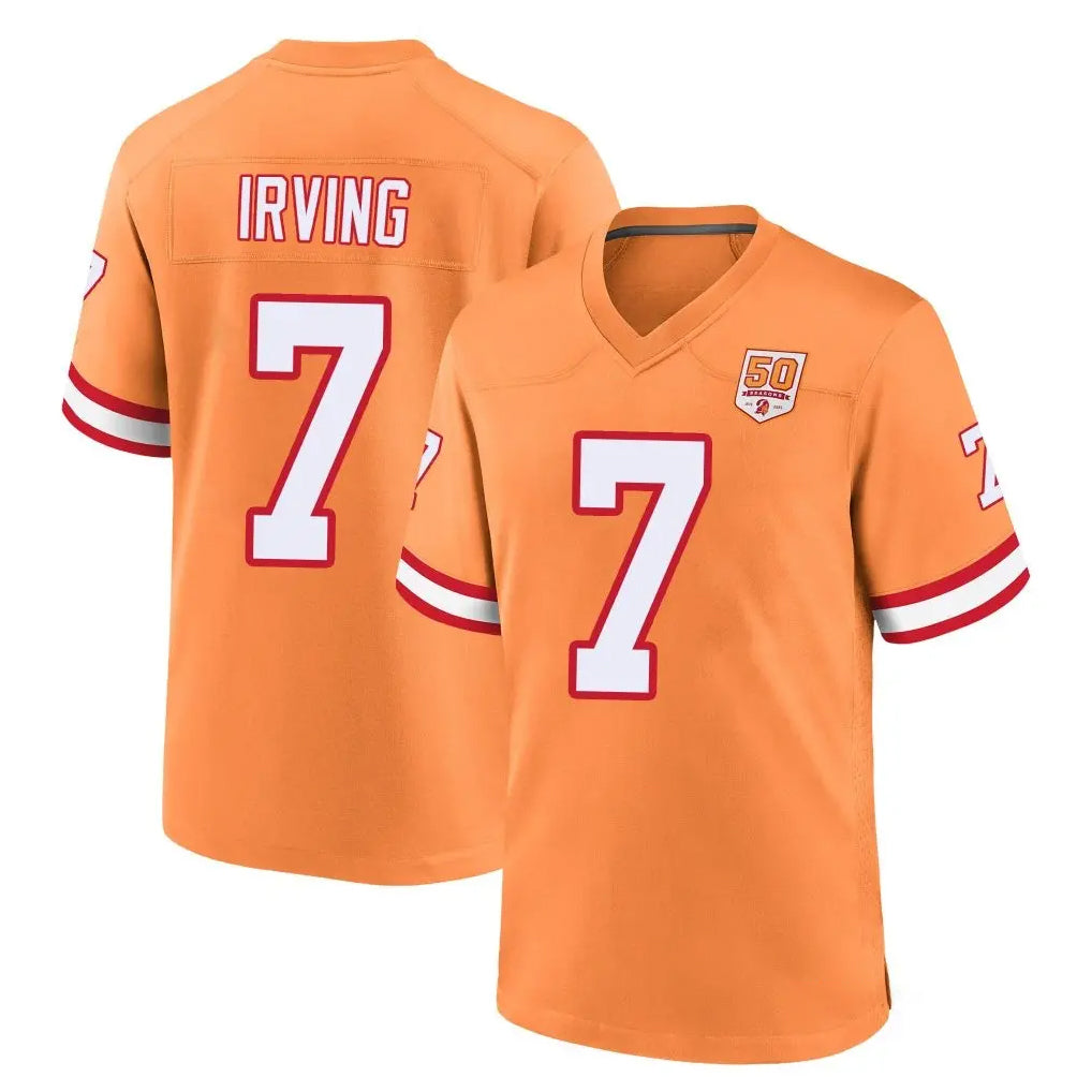 TB.Buccaneers #7 Bucky Irving Player Orange Throwback Home Game Ldoa Stitched Jerseys