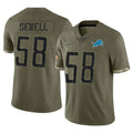 D.Lions #58 Penei Sewell Player Olive Salute To Service Limited Ldoa Stitched Jerseys