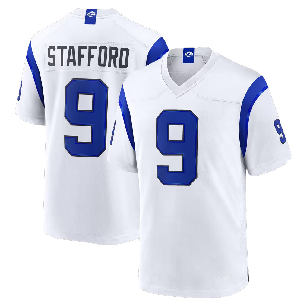 LA.Rams #9 Matthew Stafford Player Fearsome White Home Game Ldoa Stitched Jerseys