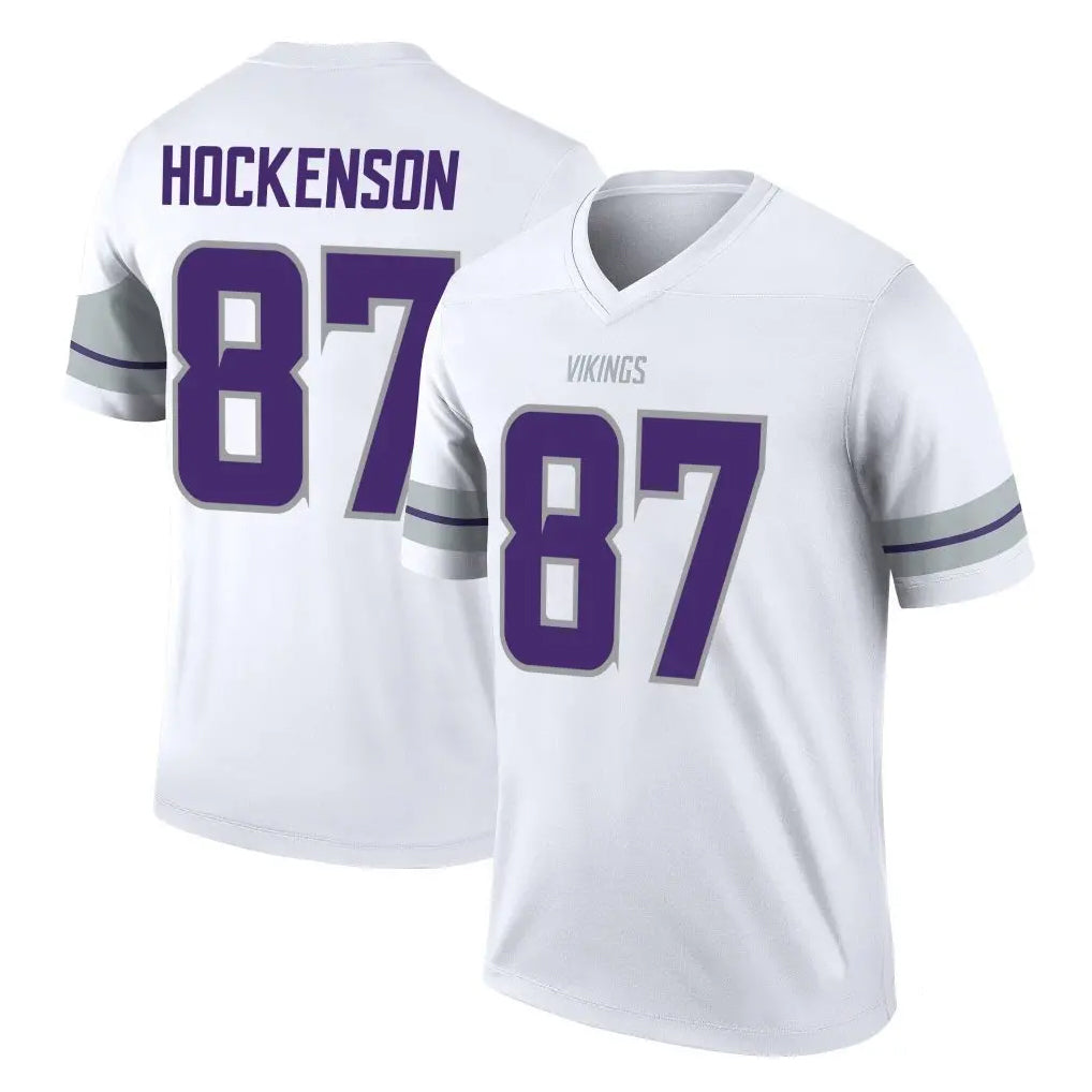 M.Vikings #87 T.J. Hockenson Player White Alternate Legend Home Game Ldoa Stitched Jerseys