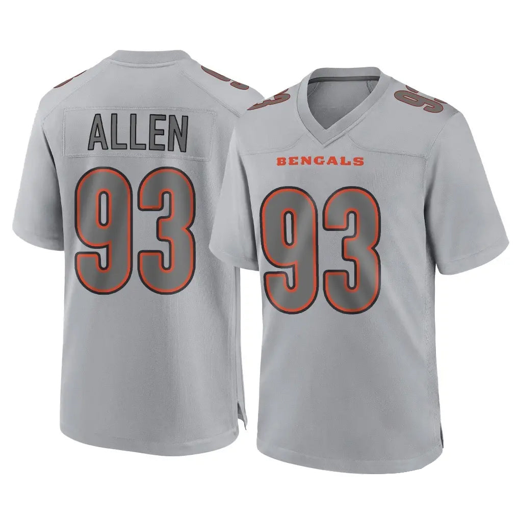 C.Bengals #93 Jonathan Allen Player Gray Atmosphere Fashion Game Ldoa Stitched Jerseys