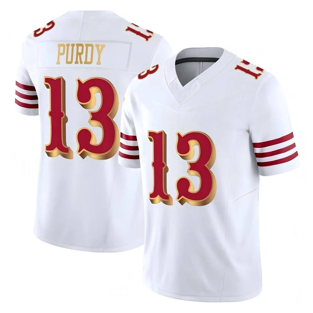 SF.49ers #13 Brock Purdy Player White 2025 Rivalries Collection Game Limited Ldoa Stitched Jerseys