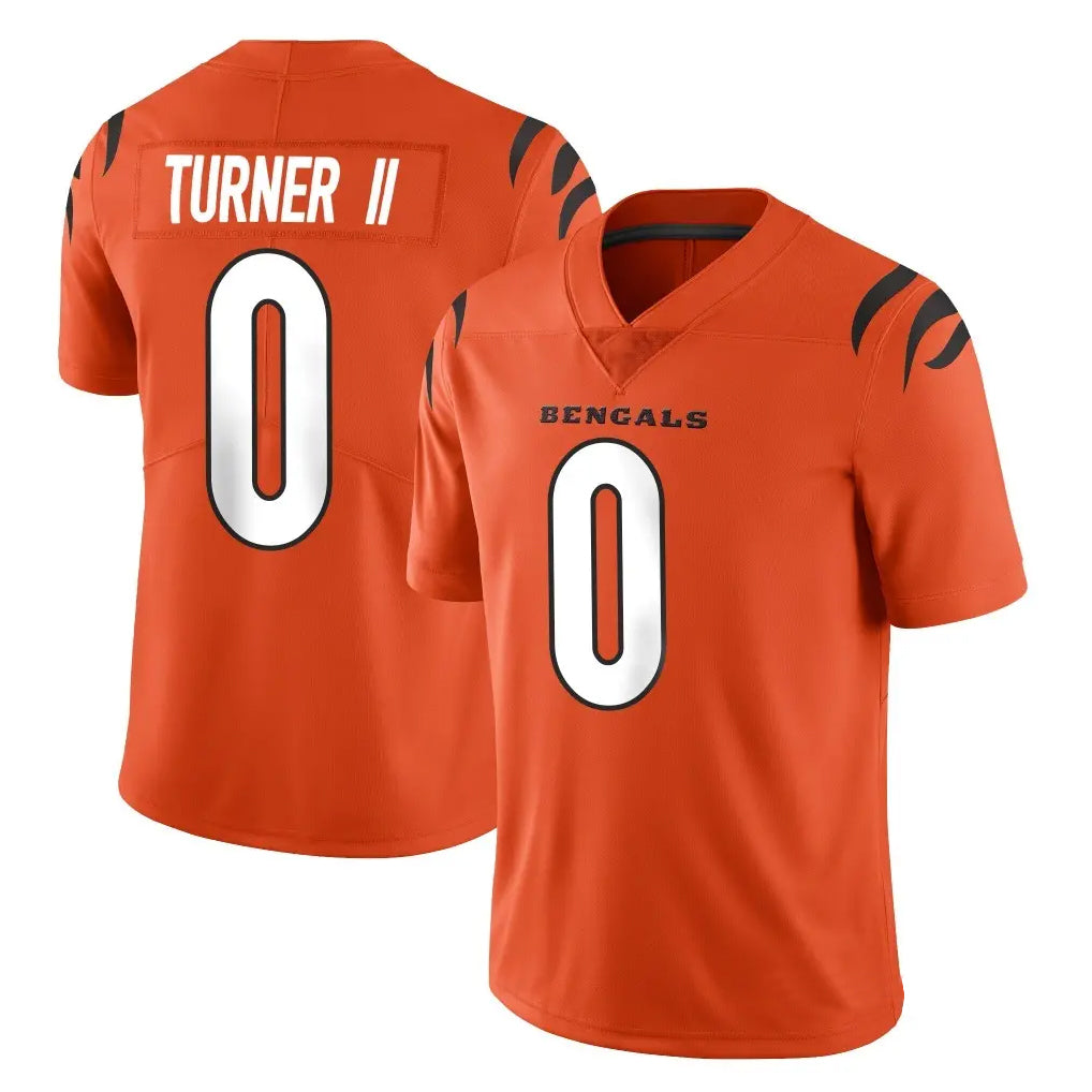 C.Bengals #0 DJ Turner II Player Orange Vapor Untouchable Limited Home Game Ldoa Stitched Jerseys