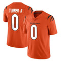 C.Bengals #0 DJ Turner II Player Orange Vapor Untouchable Limited Home Game Ldoa Stitched Jerseys