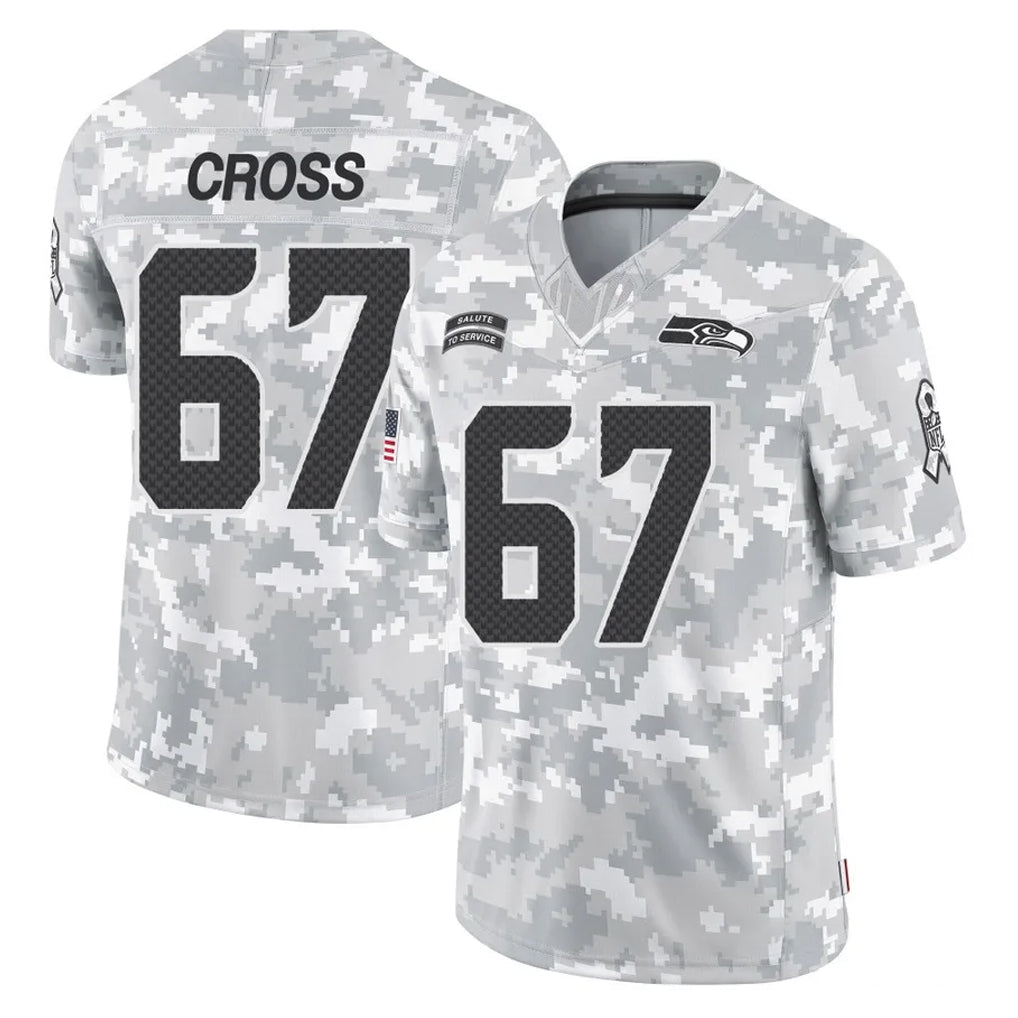 S.Seahawks #67 Charles Cross Player Arctic Camo Limited Salute To Service Home Game Ldoa Stitched Jerseys