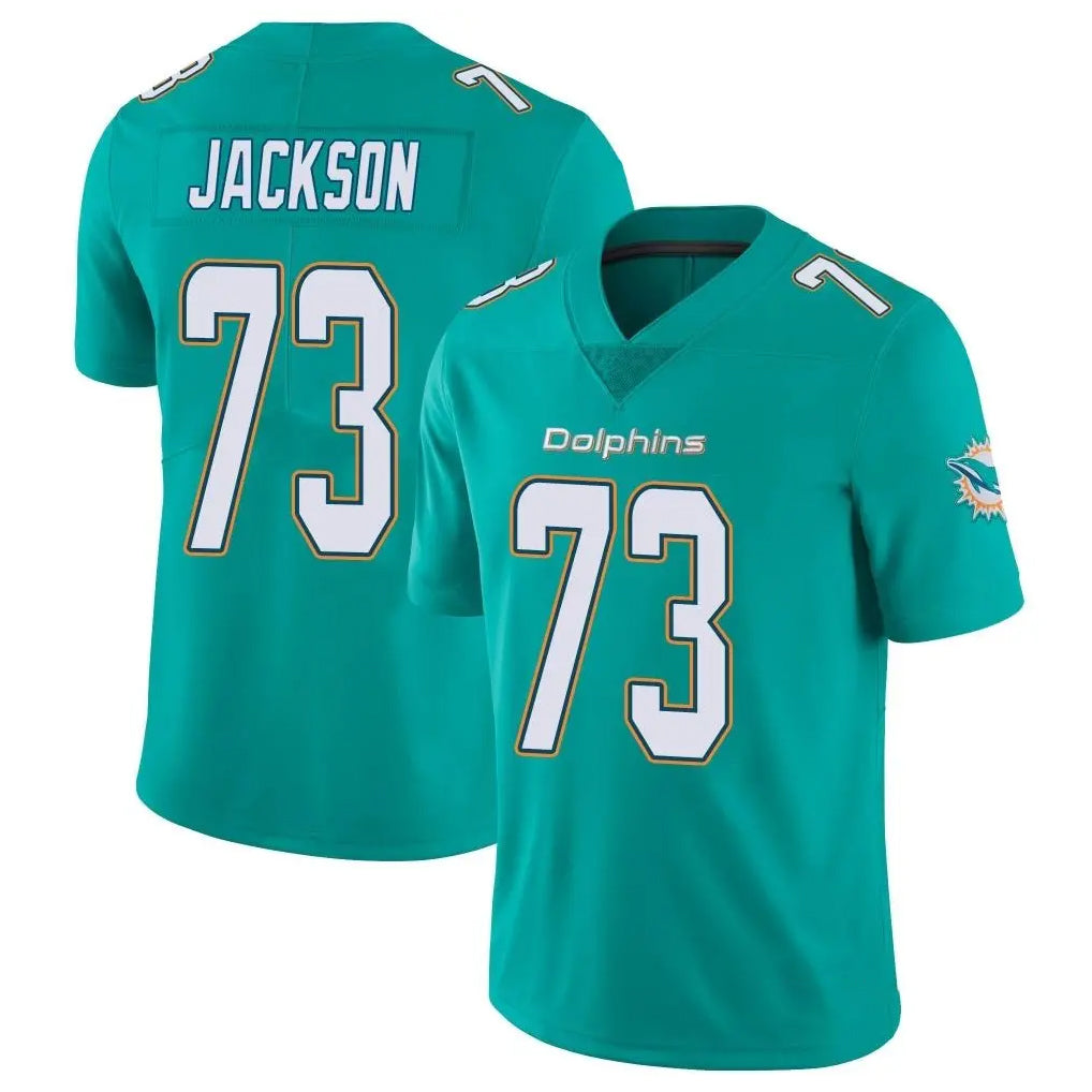 M.Dolphins #73 Austin Jackson Player Aqua Limited Vapor Untouchable Home Game Ldoa Stitched Jerseys