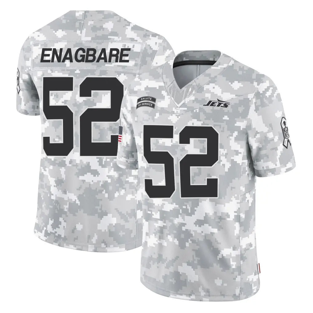 NY.Jets #52 Kingsley Enagbare Player Arctic Camo Salute to Service Limited Game Ldoa Stitched Jerseys