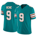 M.Dolphins #9 Joshua Uche Player Aqua Limited Alternate Vapor F.U.S.E. Home Game Ldoa Stitched Jerseys