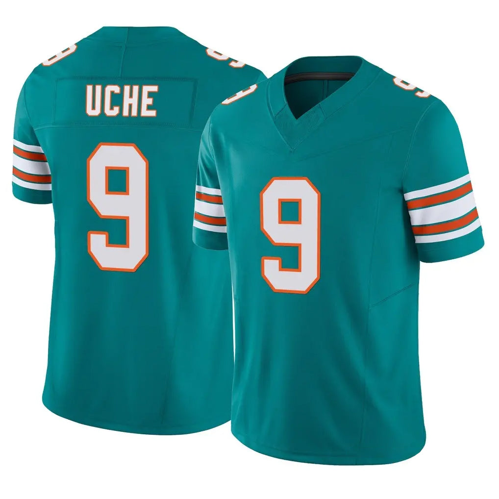 M.Dolphins #9 Joshua Uche Player Aqua Limited Alternate Vapor F.U.S.E. Home Game Ldoa Stitched Jerseys