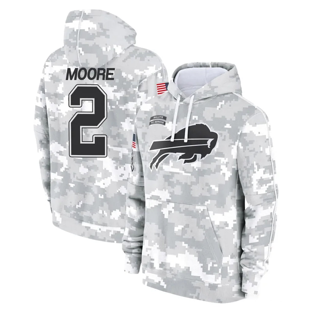 B.Bills #2 DJ Moore Player Arctic Camo Salute to Service Hoodies Ldoa Stitched Jerseys