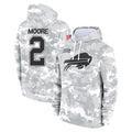 B.Bills #2 DJ Moore Player Arctic Camo Salute to Service Hoodies Xdoa Stitched Jerseys