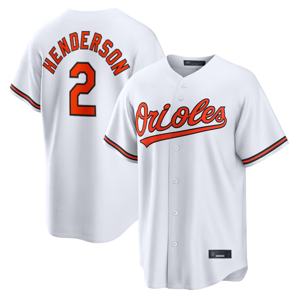 B.Orioles #2 Gunnar Henderson Player White Home Game Ldoa Stitched Jerseys