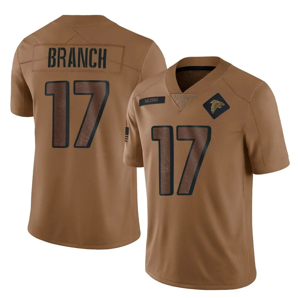 A.Falcons #17 Zachariah Branch Player Brown Salute To Service Limited Ldoa Stitched Jerseys